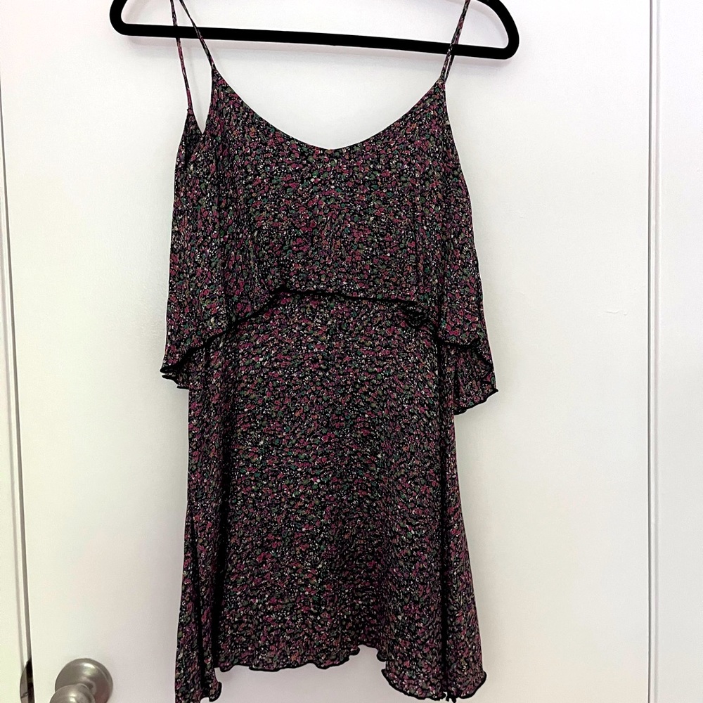 blue moon floral mini dress with low back